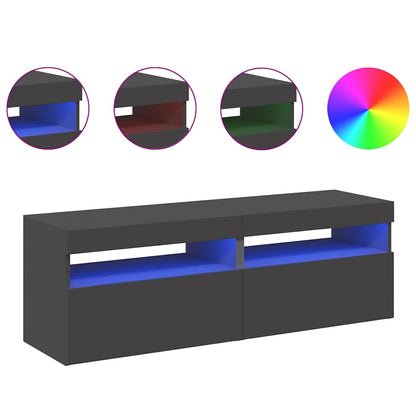 TV Skabe LED Lys 2 stk Grå 60x35x40cm