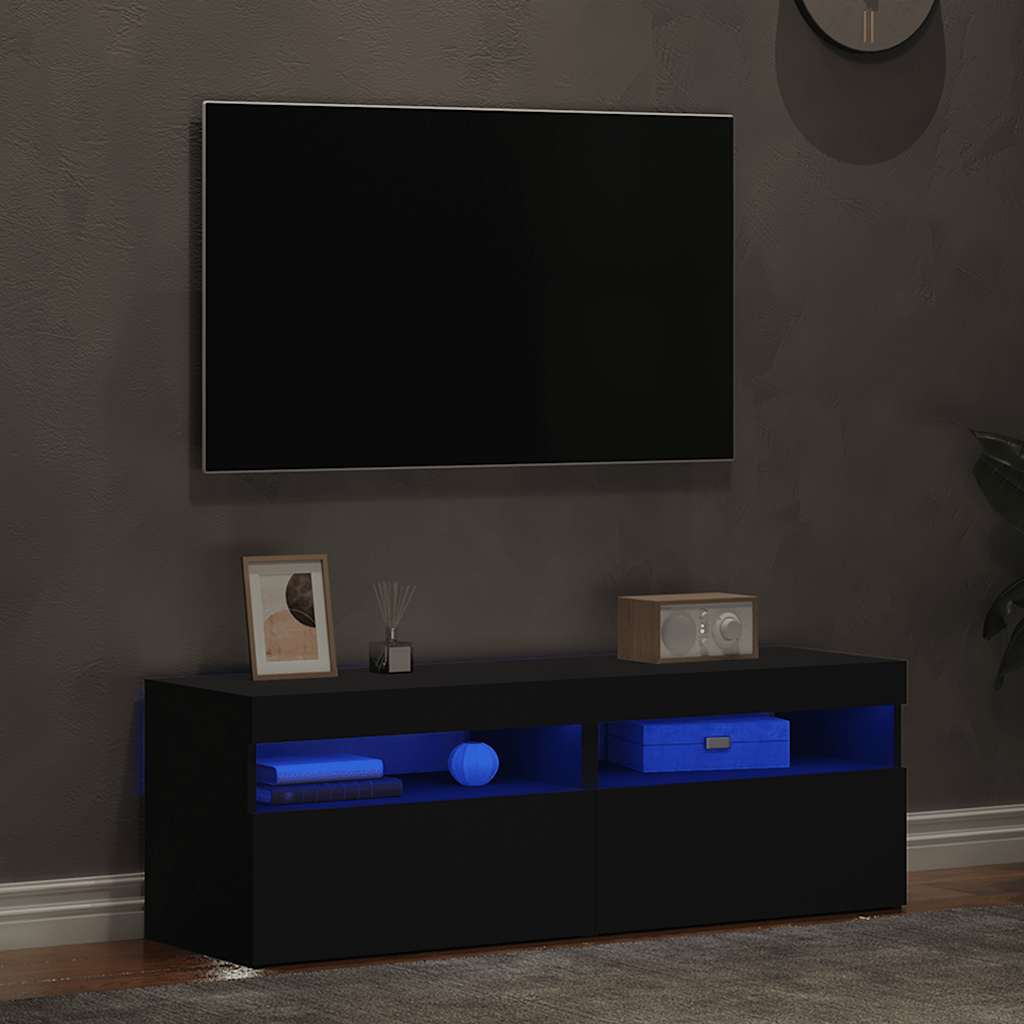 TV Skabe LED Lys 2 stk Grå 60x35x40cm