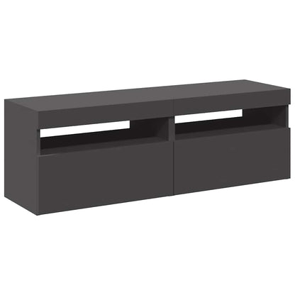 TV Skabe LED Lys 2 stk Grå 60x35x40cm