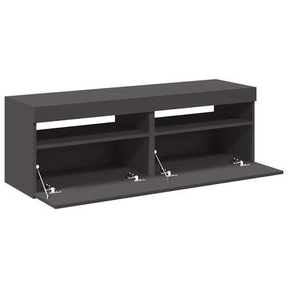 TV Skabe LED Lys 2 stk Grå 60x35x40cm