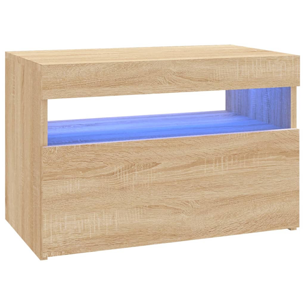 TV-skabe LED lys 2 stk Sonoma eg 60x35x40 cm