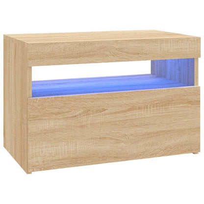TV-skabe LED lys 2 stk Sonoma eg 60x35x40 cm