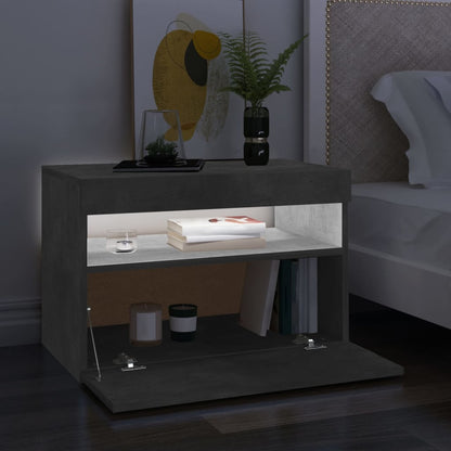 TV-Schrank mit LED-Leuchten Betongrau 60x35x40 cm
