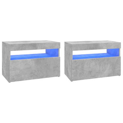 TV-skabe LED-lys 2 stk Betongrå 60x35x40 cm