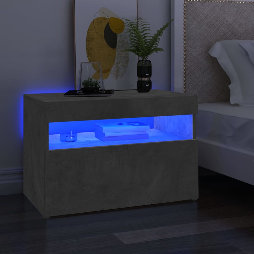 TV-skabe LED-lys 2 stk Betongrå 60x35x40 cm
