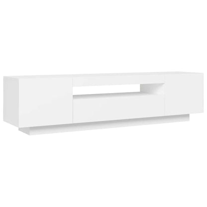 TV-Schrank mit LED-Leuchten Weiß 160x35x40 cm