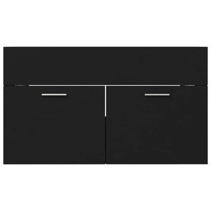 Waschbeckenunterschrank Schwarz 80x38,5x46 cm Holzwerkstoff