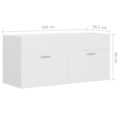 Waschbeckenunterschrank Weiß 100x38,5x46 cm Holzwerkstoff