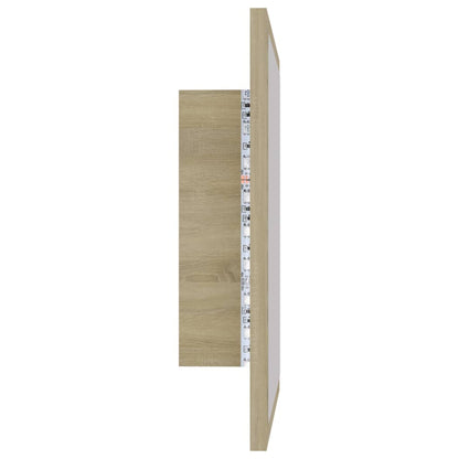 LED-Badspiegel Sonoma-Eiche 40x8,5x37 cm Acryl