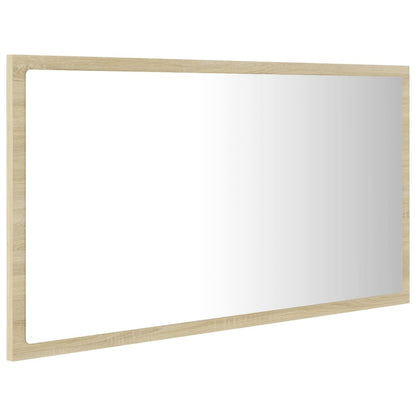 LED-Badspiegel Sonoma-Eiche 80x8,5x37 cm Acryl