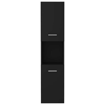 Badezimmerschrank Schwarz 30x30x130 cm Holzwerkstoff