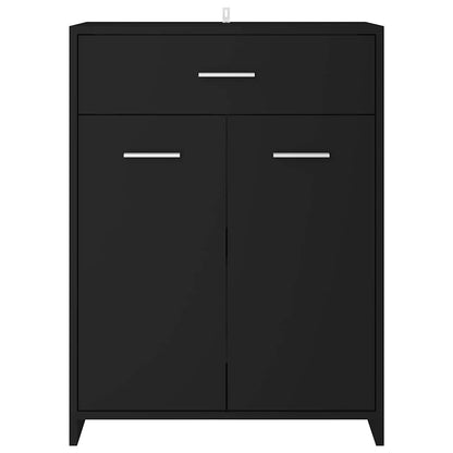 Badezimmerschrank Schwarz 60x33x80 cm Holzwerkstoff