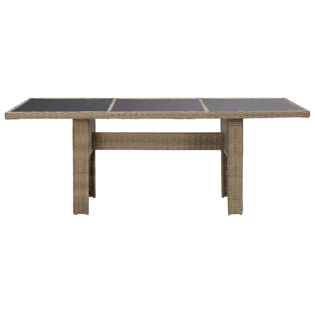 7-tlg. Garten-Essgruppe Poly Rattan Braun
