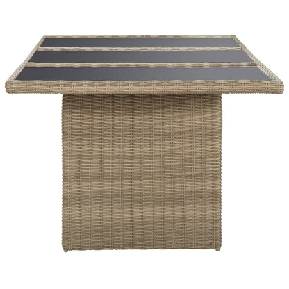 7-tlg. Garten-Essgruppe Poly Rattan Braun