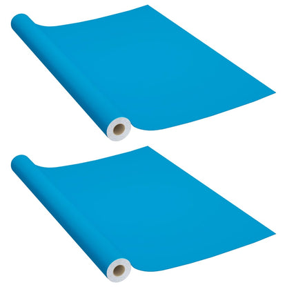Möbelfolien Selbstklebend 2 Stk. Azurblau 500x90 cm PVC