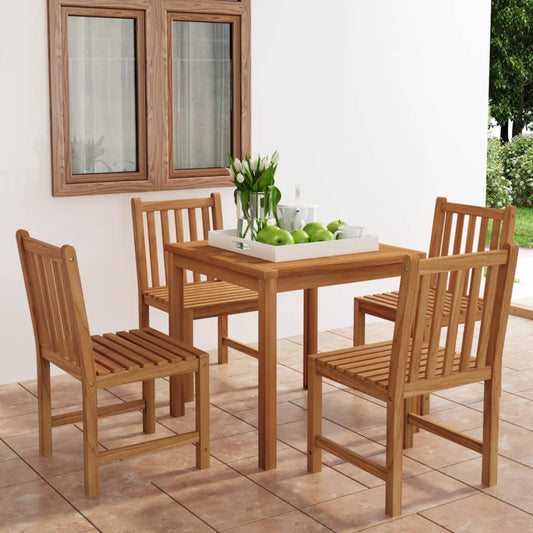 5-teiliges Garten-Ess-Set 80 x 80 cm Massivholz Teak