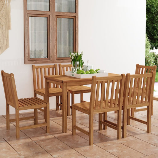 7-teiliges Garten-Ess-Set 120 x 70 cm Massivholz Teak