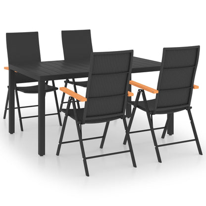 5-tlg. Garten-Essgruppe Schwarz und Braun