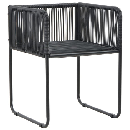 7-tlg. Garten-Essgruppe PVC Rattan Schwarz