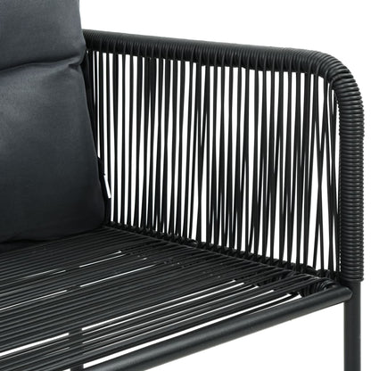 7-tlg. Garten-Essgruppe PVC Rattan Schwarz