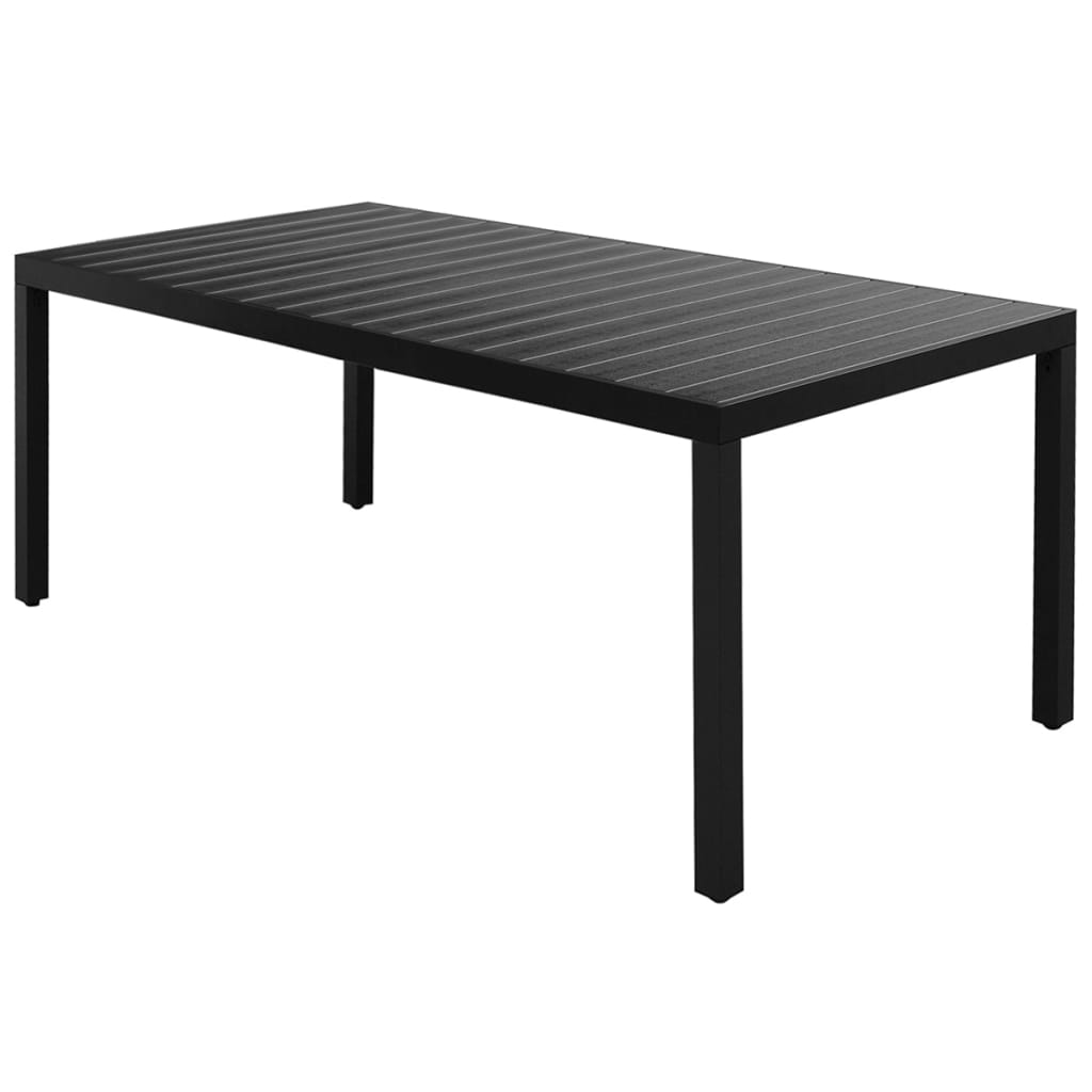 9-tlg. Garten-Essgruppe PVC Rattan Schwarz