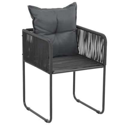 9-tlg. Garten-Essgruppe PVC Rattan Schwarz