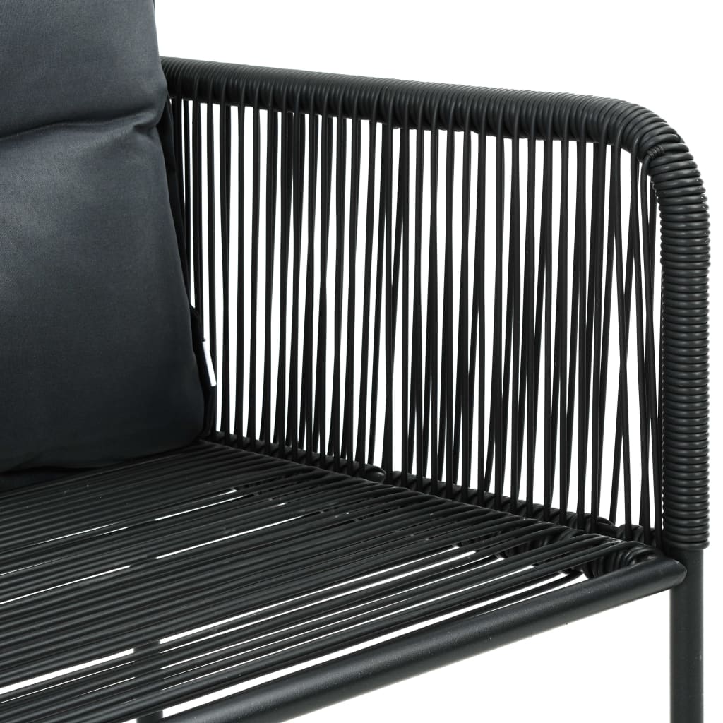 9-tlg. Garten-Essgruppe PVC Rattan Schwarz