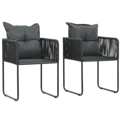 3-tlg. Garten-Essgruppe PVC Rattan Schwarz und Braun