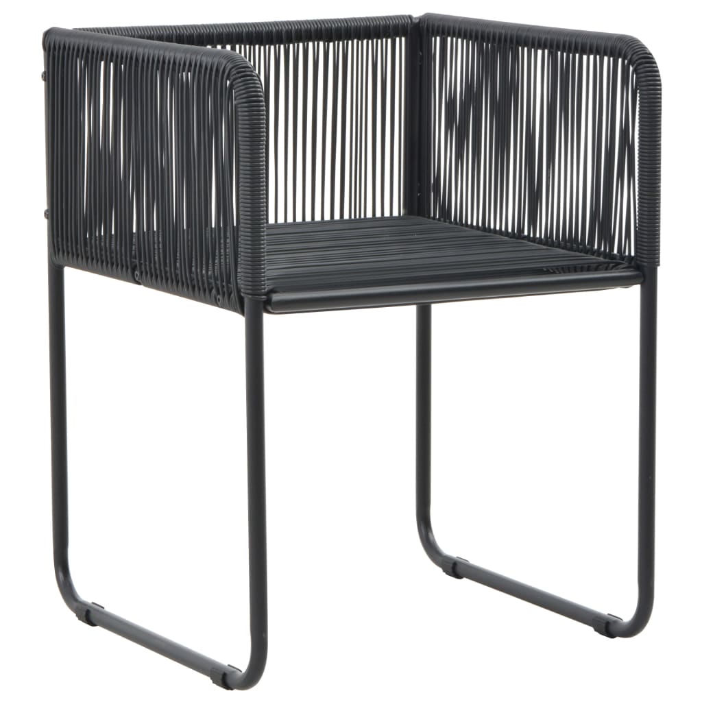 3-tlg. Garten-Essgruppe PVC Rattan Schwarz und Braun