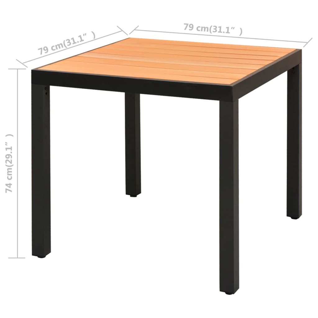 5-tlg. Garten-Essgruppe PVC Rattan Schwarz und Braun