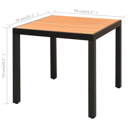3-tlg. Garten-Essgruppe PVC Rattan Schwarz und Braun