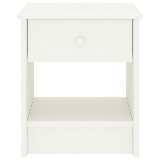 Nachttisch Weiß 35x30x40 cm Kiefer Massivholz