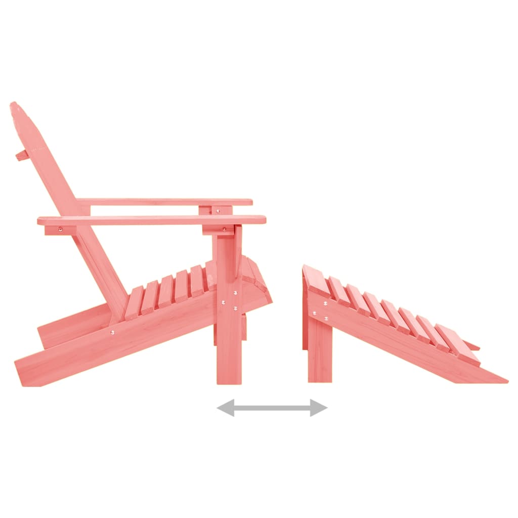 Adirondack-Gartenstuhl mit Fußteil Massivholz Tanne Rosa