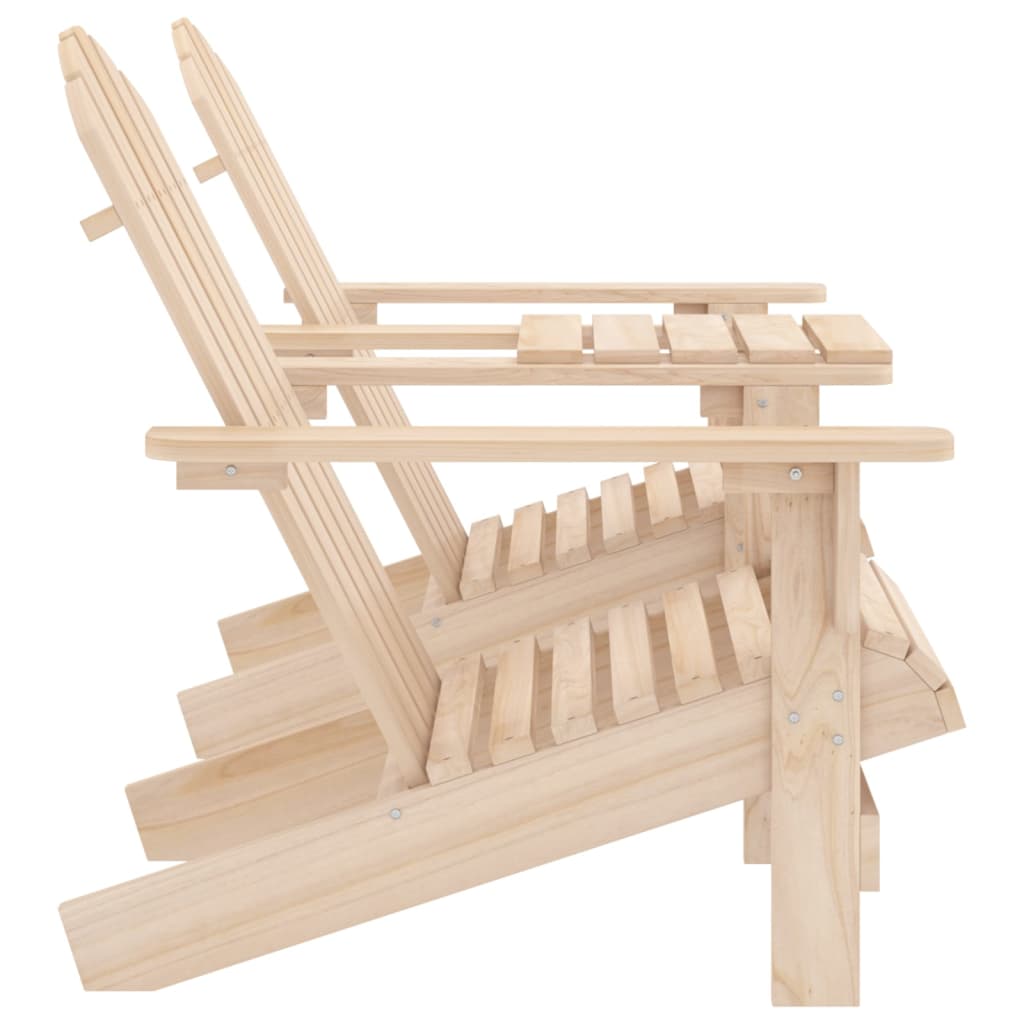 Adirondack-Gartenstühle mit Tisch Massivholz Tanne