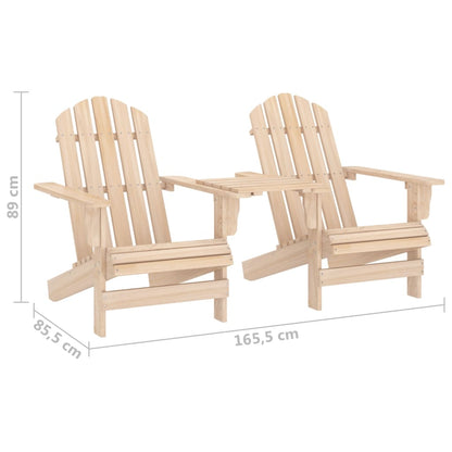 Adirondack-Gartenstühle mit Tisch Massivholz Tanne