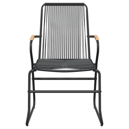 7-tlg. Garten-Essgruppe Schwarz PVC-Rattan
