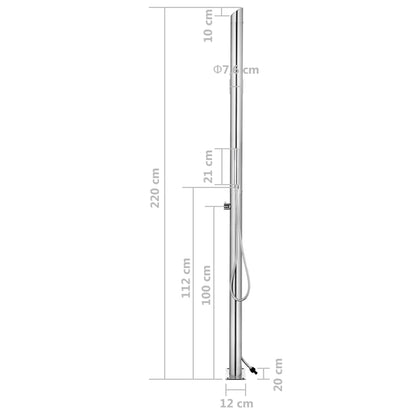 Gartendusche 220 cm Edelstahl