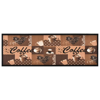 Küchenteppich Waschbar Kaffee Braun 60x300 cm