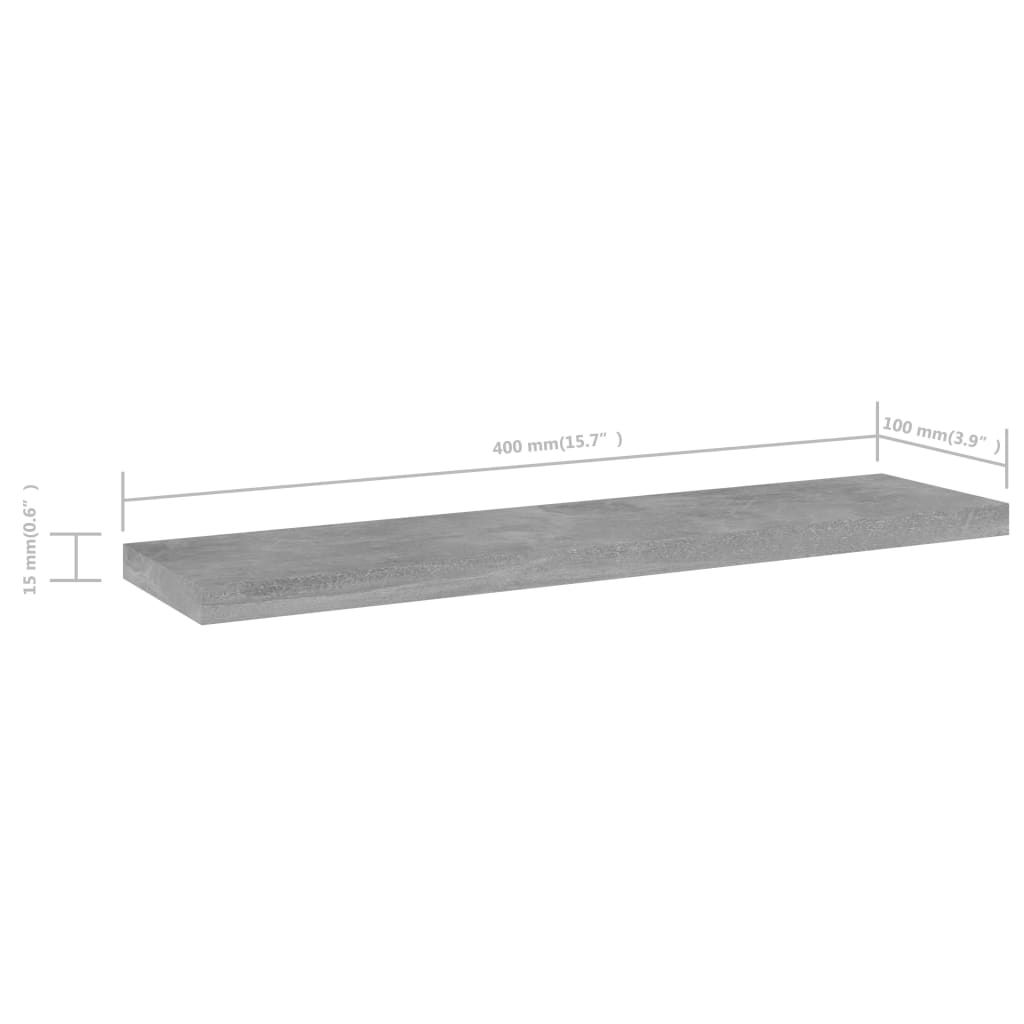 Bücherregal-Bretter 4 Stk. Betongrau 40x10x1,5 cm Holzwerkstoff