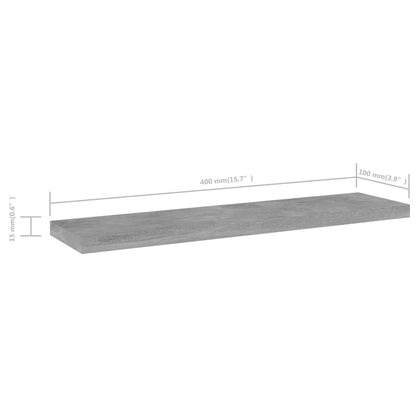 Bücherregal-Bretter 4 Stk. Betongrau 40x10x1,5 cm Holzwerkstoff