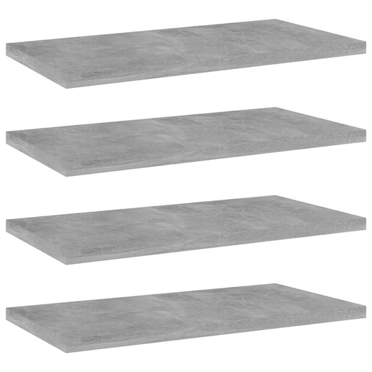 Bücherregal-Bretter 4 Stk. Betongrau 40x20x1,5 cm Holzwerkstoff