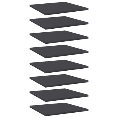 Bücherregal-Bretter 8 Stk. Grau 40x40x1,5 cm Holzwerkstoff
