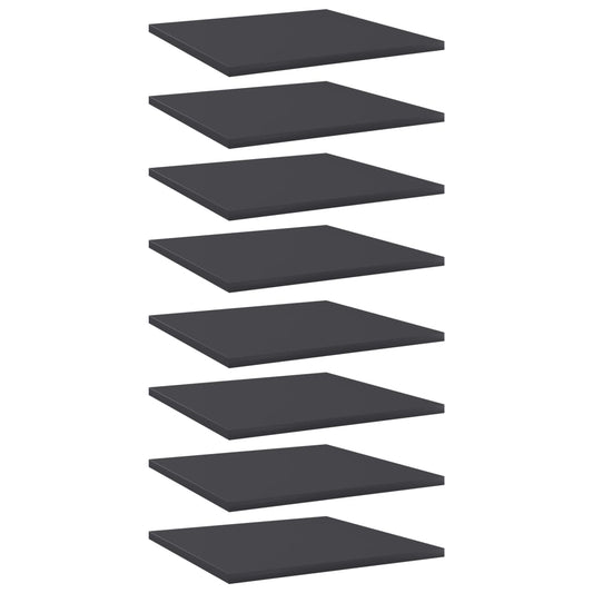 Bücherregal-Bretter 8 Stk. Grau 40x40x1,5 cm Holzwerkstoff