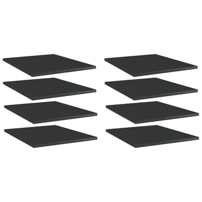 Bücherregal-Bretter 8 Stk. Hochglanz-Schwarz 40x50x1,5 cm
