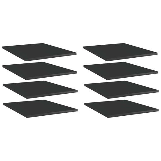 Bücherregal-Bretter 8 Stk. Hochglanz-Schwarz 40x50x1,5 cm