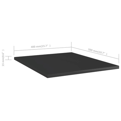 Bücherregal-Bretter 8 Stk. Hochglanz-Schwarz 40x50x1,5 cm