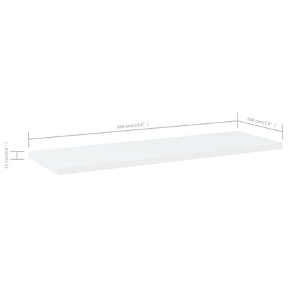 Bücherregal-Bretter 4 Stk. Weiß 60x20x1,5 cm Holzwerkstoff