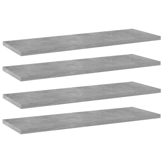 Bücherregal-Bretter 4 Stk. Betongrau 60x20x1,5 cm Holzwerkstoff