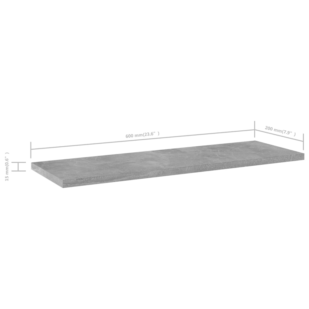 Bücherregal-Bretter 4 Stk. Betongrau 60x20x1,5 cm Holzwerkstoff