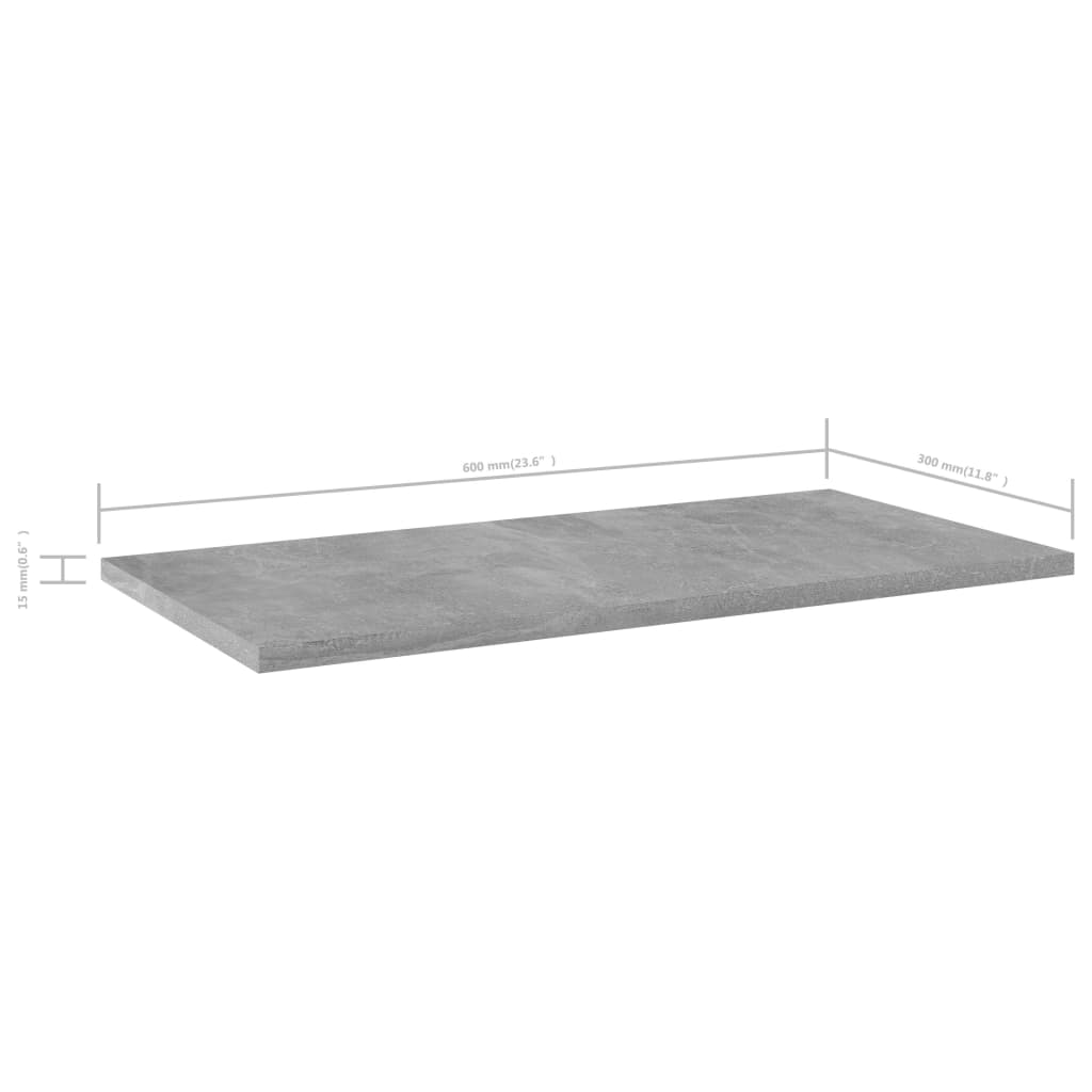 Bücherregal-Bretter 4 Stk. Betongrau 60x30x1,5 cm Holzwerkstoff